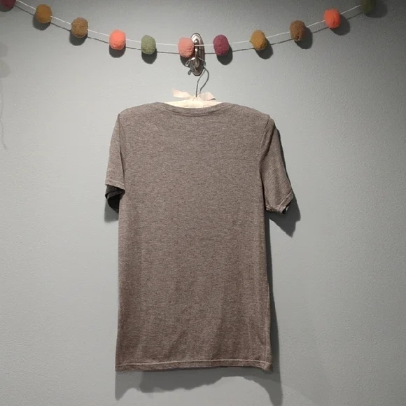 NATURAL LIFE Gray Crewneck Tee with Subtle Logo Print - Picture 3 of 5